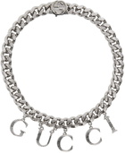 Gucci Silver Script Choker Necklace