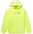 BALENCIAGA - Logo-Print Fleece-Back Cotton-Jersey Hoodie - Yellow