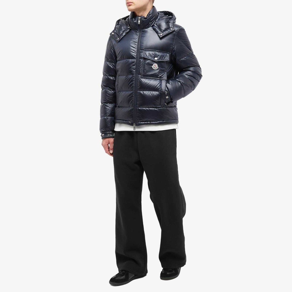 正規品MONCLER NONDOWN NYLON HOULGATE JACKET MONCLER Wollaston Logo-Appliquéd Quilted Shell Hooded Down Jacket