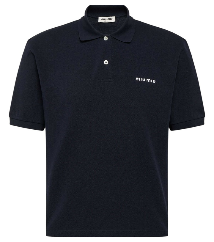 Photo: Miu Miu Logo cotton piqué polo shirt