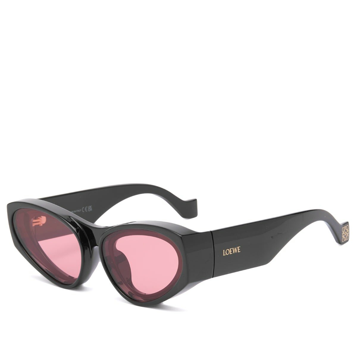 Loewe Eyewear Women's Paula's Ibiza Cat Eye Sunglasses in Black/Rose 