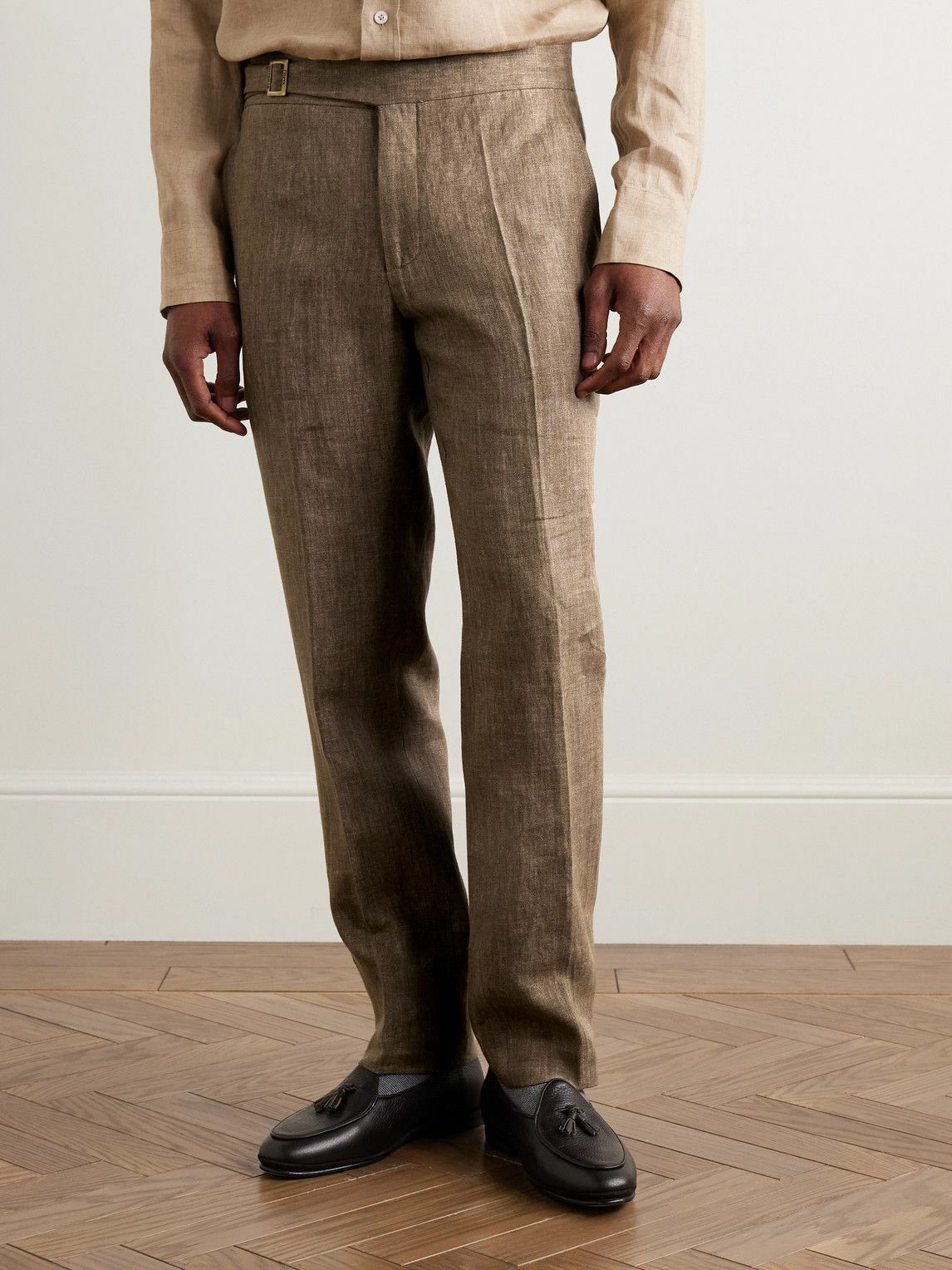 Rubinacci - Genny Slim-Fit Linen Suit Trousers - Brown