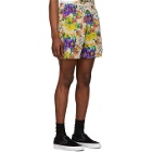 Noah NYC Beige and Multicolor Floral Rugby Shorts