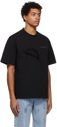 Feng Chen Wang Black Paneled Collar T-Shirt