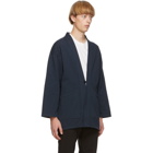 Blue Blue Japan Navy Cotton Haori Cardigan