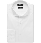 Hugo Boss - White Jason Slim-Fit Cutaway-Collar Stretch Cotton-Blend Shirt - Men - White