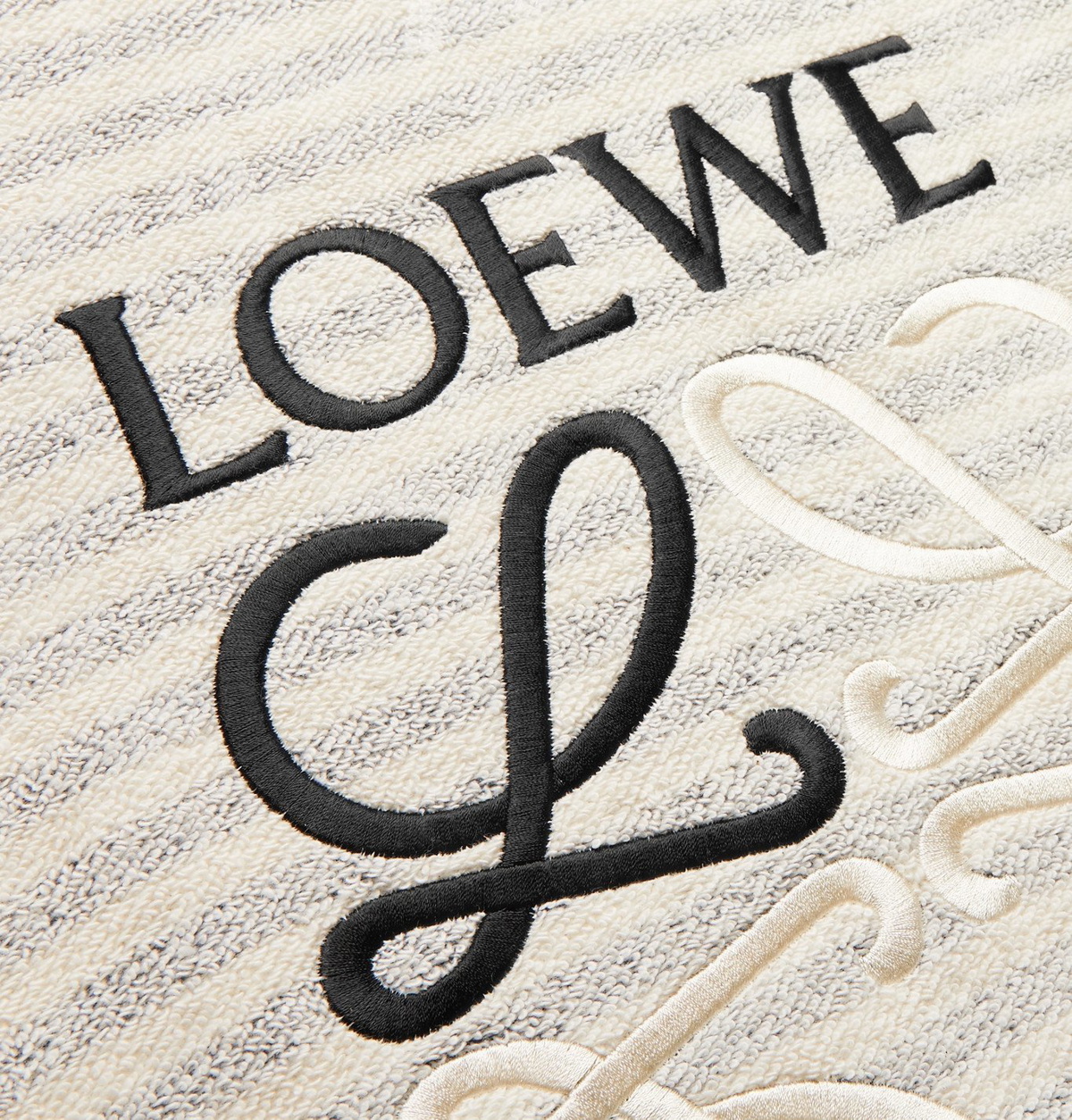 LOEWE - Logo-Embroidered Panelled Striped Loopback Cotton-Jersey Hoodie -  Multi Loewe