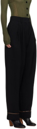 Recto Black Pleated Trousers