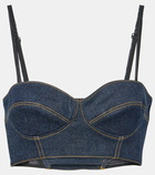 Alaïa Denim bra top