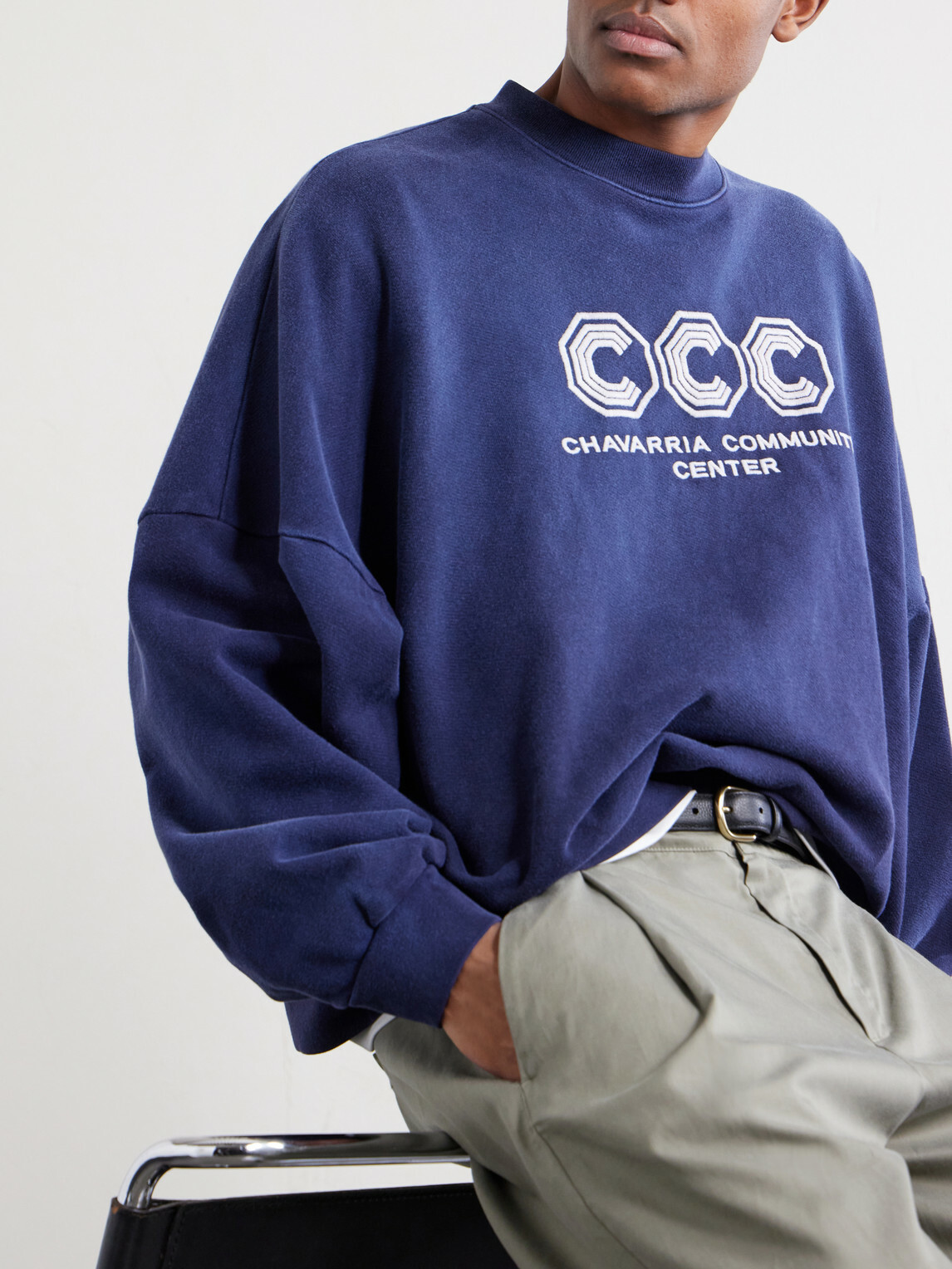 Willy Chavarria - Hooligan Logo-Embroidered Cotton-Jersey Sweatshirt - Blue