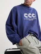 Willy Chavarria - Hooligan Logo-Embroidered Cotton-Jersey Sweatshirt - Blue