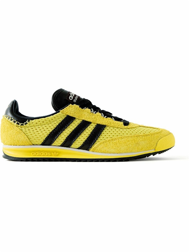 Photo: adidas Originals - Wales Bonner SL76 Leather-Trimmed Brushed-Suede and Mesh Sneakers - Yellow