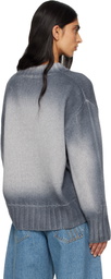 The Attico Gray Sprayed Wool Cashmere Sweater