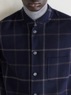 Dunhill - Checked Wool-Blend Coat - Blue