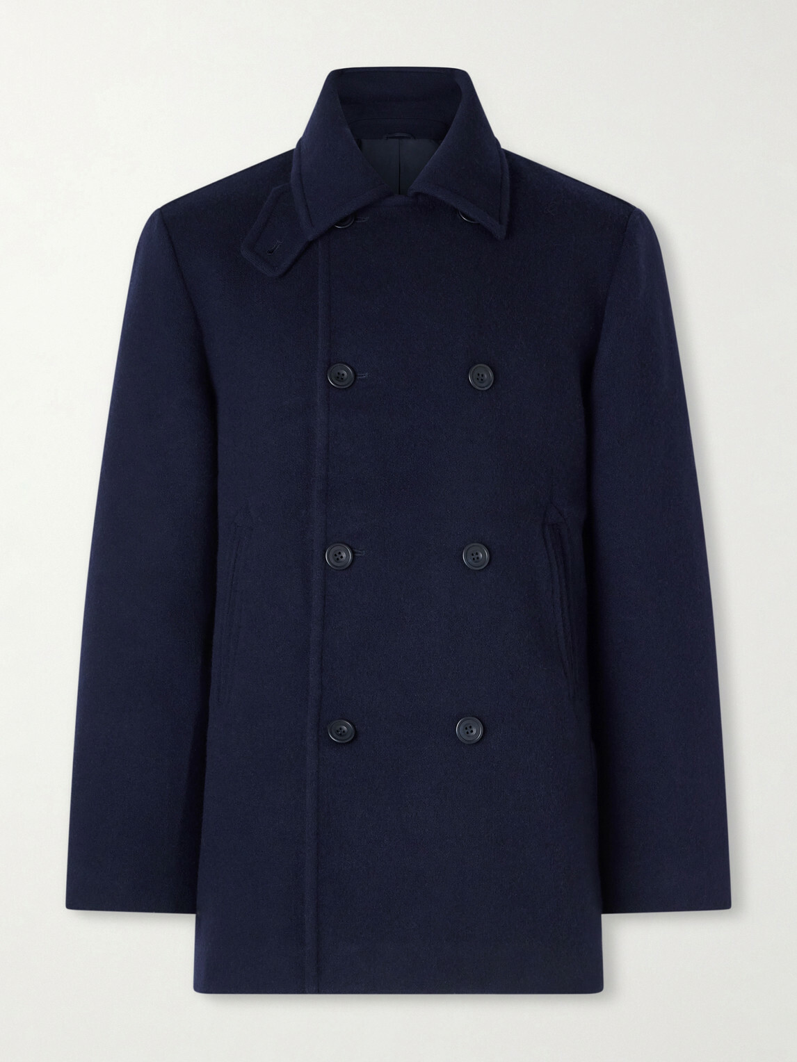 Anderson & Sheppard - Double-Breasted Wool and Cashmere Peacoat - Blue