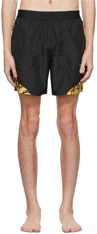 Photo: Versace Underwear Black Barocco Swim Shorts