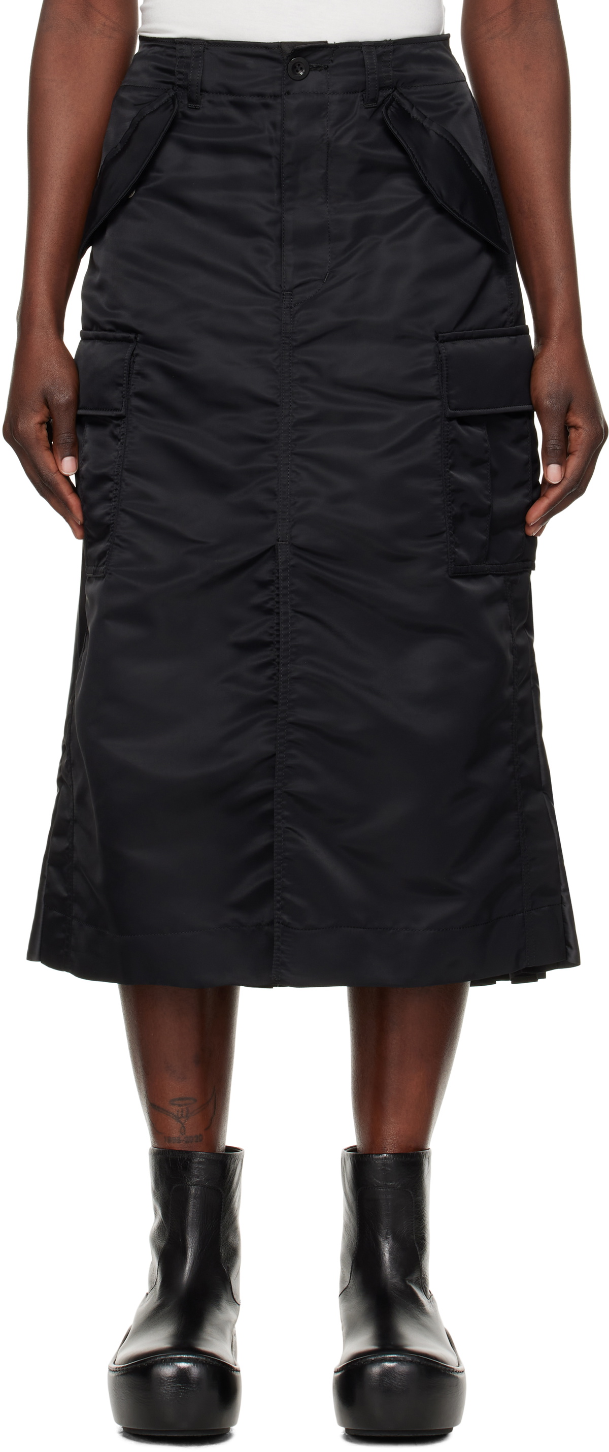 スカート sacai Nylon Twill Skirt BLACK Sacai Insulated Nylon Twill Midi Cargo Skirt | Nordstrom