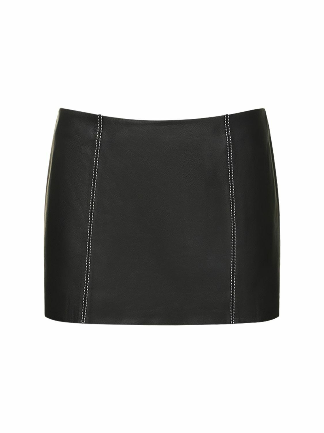 Photo: REFORMATION - Veda Veranda Low Rise Leather Mini Skirt