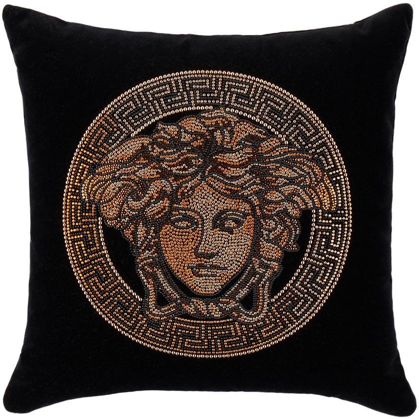 Photo: Versace Black Studded Icon Cushion