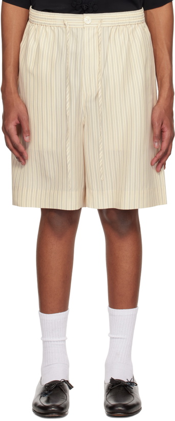 Photo: Róhe Beige Loose Drawcord Silk Shorts