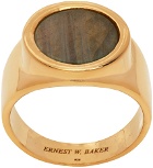 Ernest W. Baker Gold Picture Jasper Stone Ring