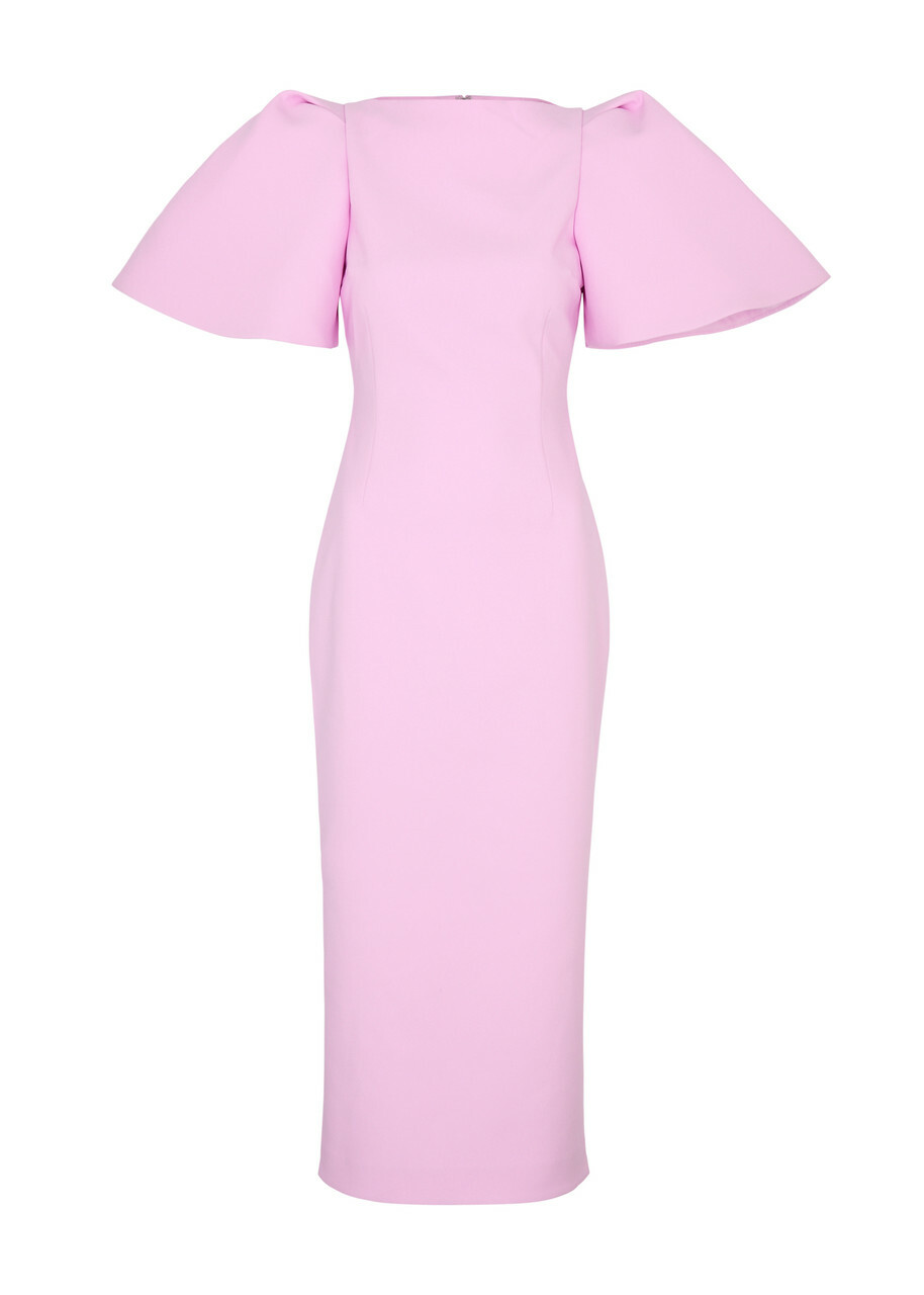 Solace London Lora Crepe Midi Dress Light Pink