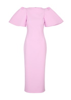 Solace London Lora Crepe Midi Dress Light Pink