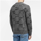 Gucci Men's Jumbo GG Knit Cardigan in Grey