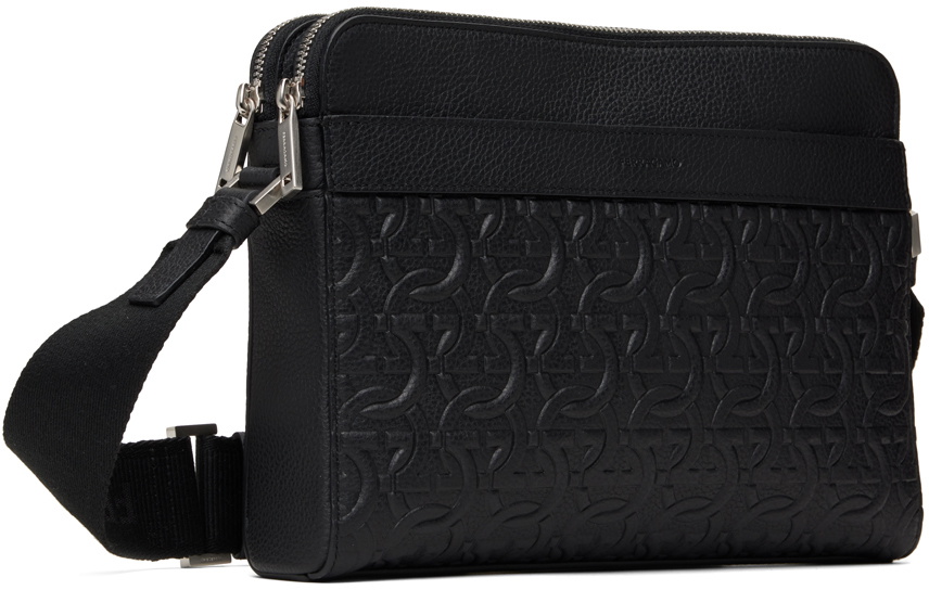 Ferragamo Black Embossed Crossbody Bag