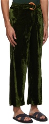 Bloke Green Velour Trousers