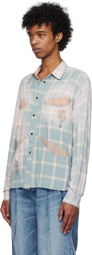 Khoki Blue Vintage-Effect Shirt