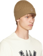 Moncler Grenoble Beige Logo Beanie