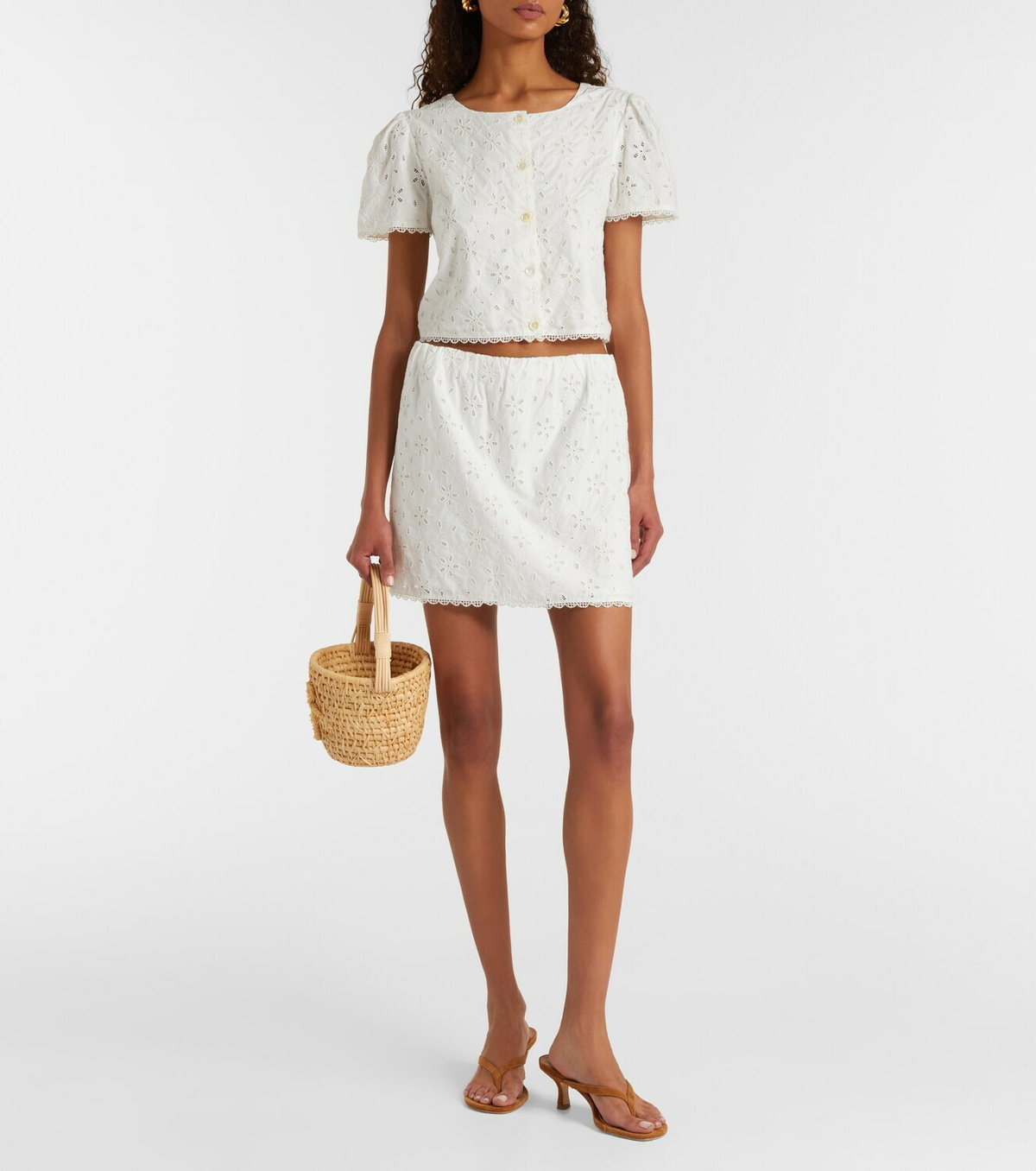 Posse Salma embroidered cotton miniskirt