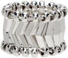 Bottega Veneta Silver Chevron Ring