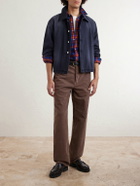 mfpen - Union Cropped Garment-Dyed Organic Denim Jacket - Blue