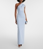 Solace London Gracie one-shoulder satin-trimmed gown
