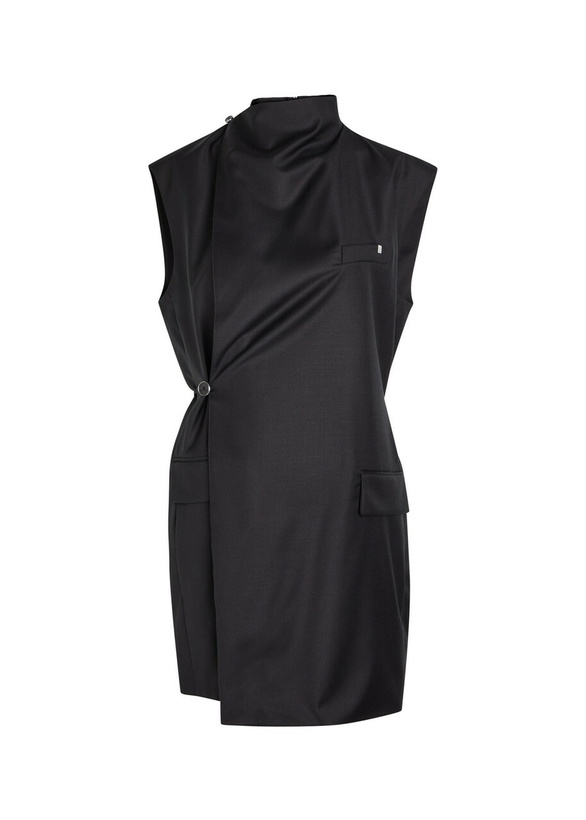 Photo: Helmut Lang Wrap-effect Wool Mini Blazer Dress Black