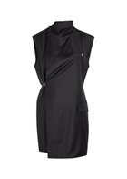Helmut Lang Wrap-effect Wool Mini Blazer Dress Black