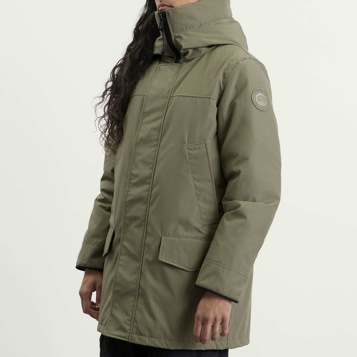 Canada Goose Men's Langford Parka Jacket Tonal Disc in Vireo Green