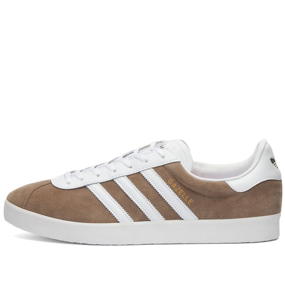 Adidas Gazelle 85 Sneakers in Earth Strata/White/Gold Met