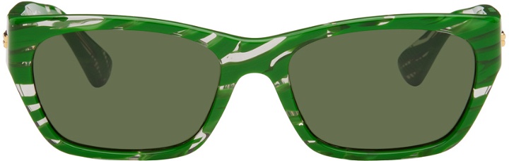 Photo: Bottega Veneta Green Square Sunglasses
