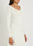 Needle & Thread Pointelle Stretch-knit Cardigan Cream