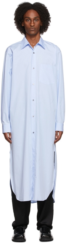 Photo: Dries Van Noten Blue Long Poplin Shirt