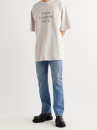 BALENCIAGA - Oversized Printed Cotton-Jersey T-Shirt - Neutrals