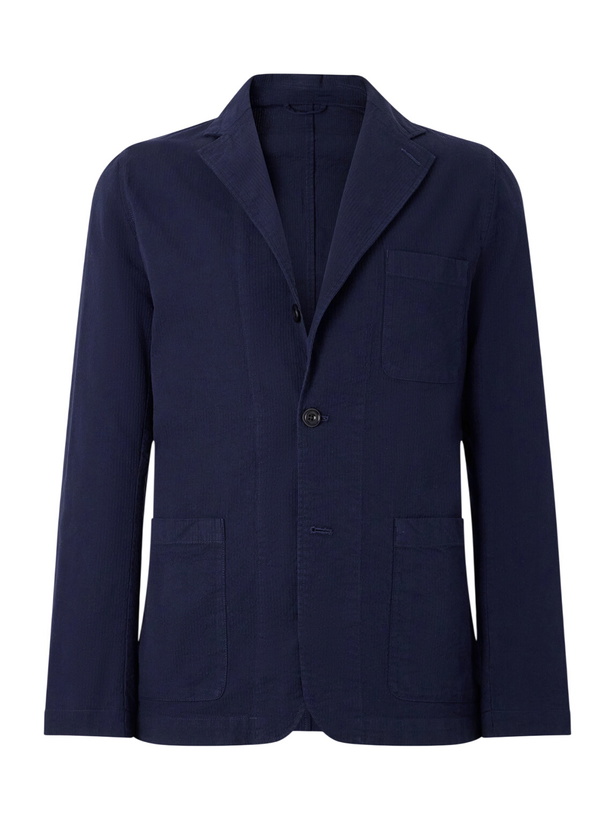 Photo: Hartford - Julian Textured Cotton Blazer - Blue