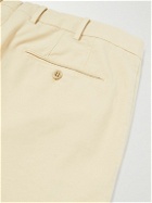 Loro Piana - Pantaflat Slim-Fit Pleated Stretch-Cotton Trousers - Neutrals