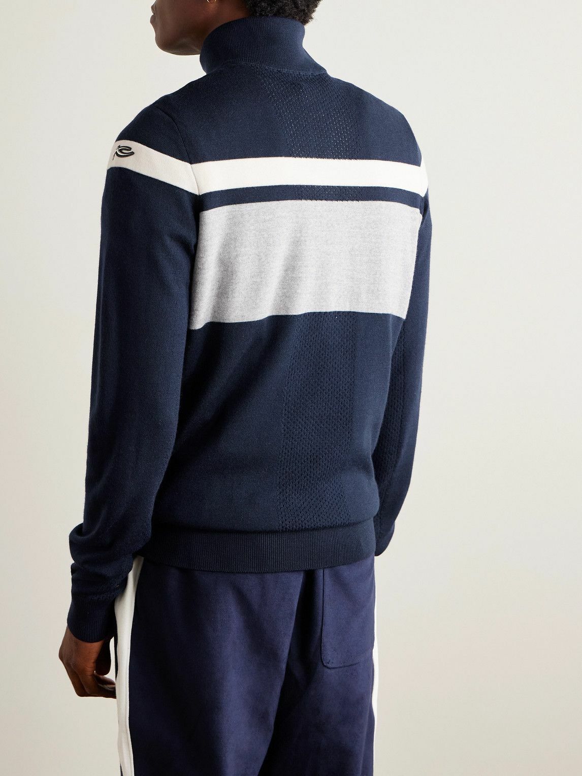 Kjus - Striped Merino Wool Half-Zip Sweater - Blue