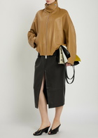 Khaite Hamett Leather Jacket Caramel