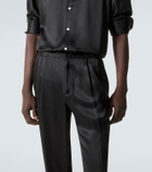 Rubinacci Reversible silk straight pants