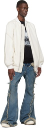 Rick Owens DRKSHDW Off-White Temple Jumbo Denim Flight Jacket